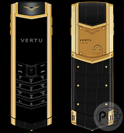 Vertu Signature S Desing Sapphire Yellow Gold Black Alligator