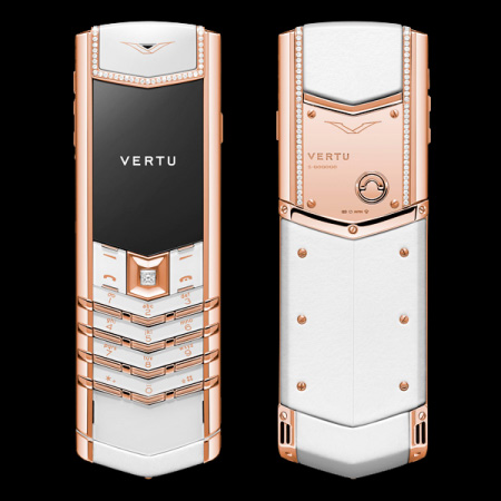 Vertu Signature S Design Pure White Red Gold Diamonds